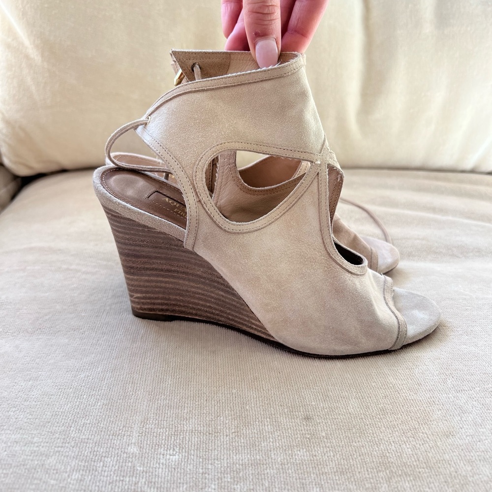 Aquazzura Suede Lace up wedge 36.5